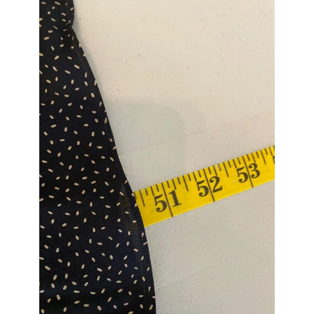 Dana Buchman Midi Dress Black White Dots Short Sleeve Collared Buttons up Silk - Picture 3 of 10